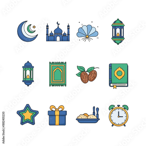 Islamic Symbols and Icons Set Collection 5.
