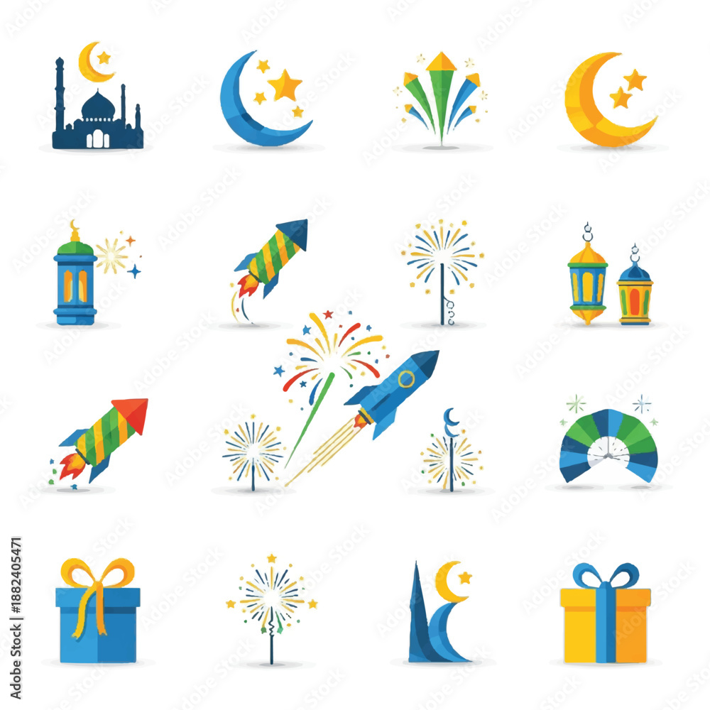 Fototapeta premium Ramadan Kareem Islamic Symbols and Elements.