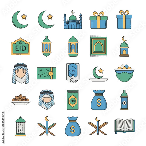 Islamic Symbols and Icons Set Collection 4.