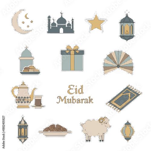 Eid Mubarak Islamic Symbols and Icons 7.