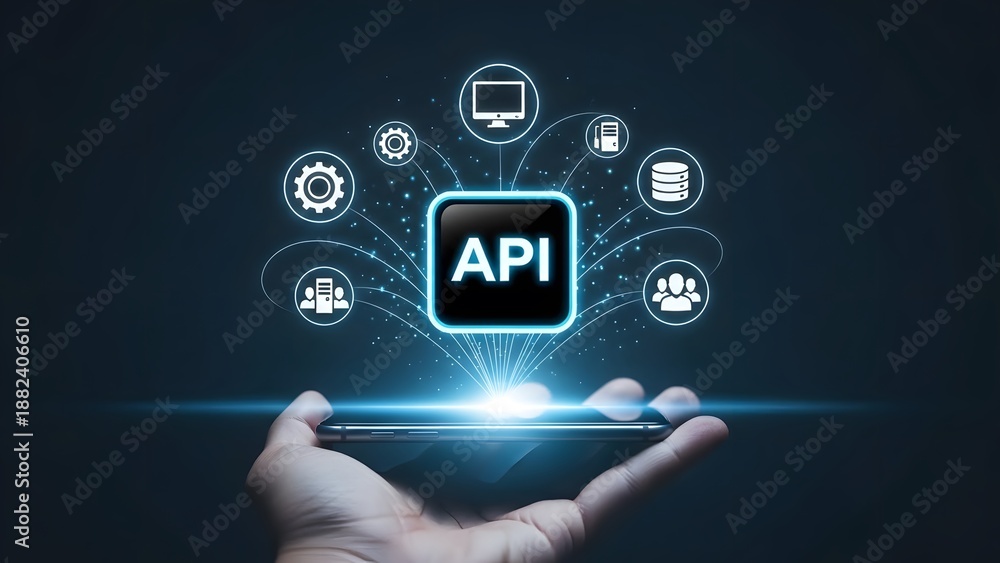 Fototapeta premium Api technology and innovation concept illustration
