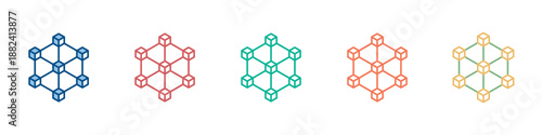 Blockchain Icon Set Multiple Style Collection 