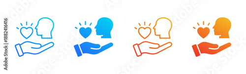 Compassion Consistent and versatile vector icons illustrating essential concepts in various styles