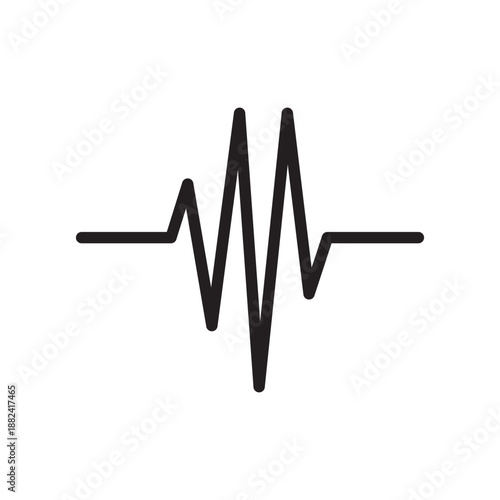 Outline heartbeat icon isolated flat style design.