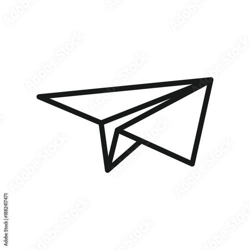 Outline paper plane isolated flat style design.