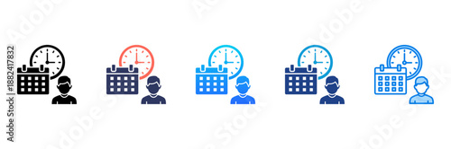 Meeting Schedule Consistent and versatile vector icons illustrating essential concepts in various styles