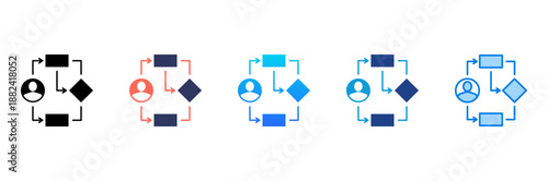 CRM Workflow Consistent and versatile vector icons illustrating essential concepts in various styles
