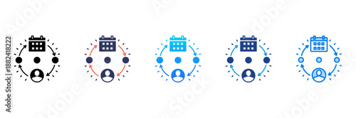 CRM Timeline Consistent and versatile vector icons illustrating essential concepts in various styles