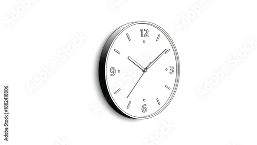 Minimal white round wall clock with clean design and soft shadow.