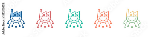 Tech Industry Icon Set Multiple Style Collection 