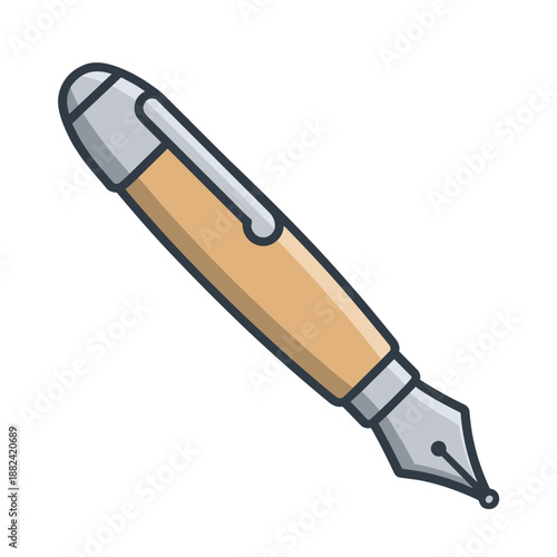 A classic and elegant fountain pen with a gold nib and a sleek, modern design, perfect for sophisticated writing.