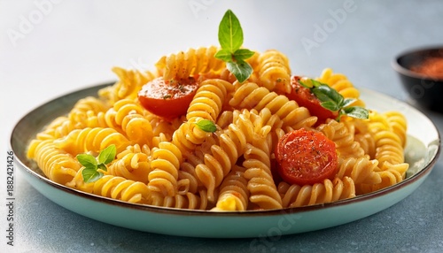Fusilli Pomodoro Giallo Italian Pasta With Yellow Tomato Sauce