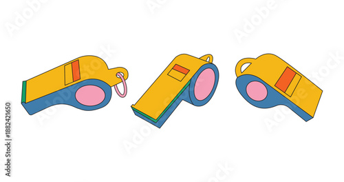Illustration whistle retro unique abstract isolated on white background