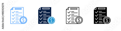 Financial Planning Multiple Style Icon Set Collection 