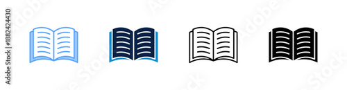 Book Multiple Style Icon Set Collection 