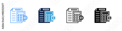 Accounting Multiple Style Icon Set Collection 