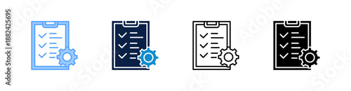 Management Multiple Style Icon Set Collection 