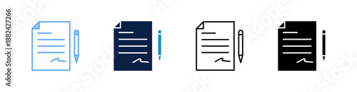 Contract Multiple Style Icon Set Collection 