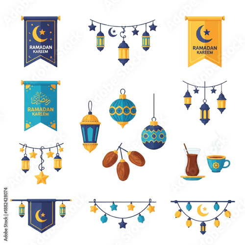 Ramadan Kareem Islamic Lanterns and Decorations.