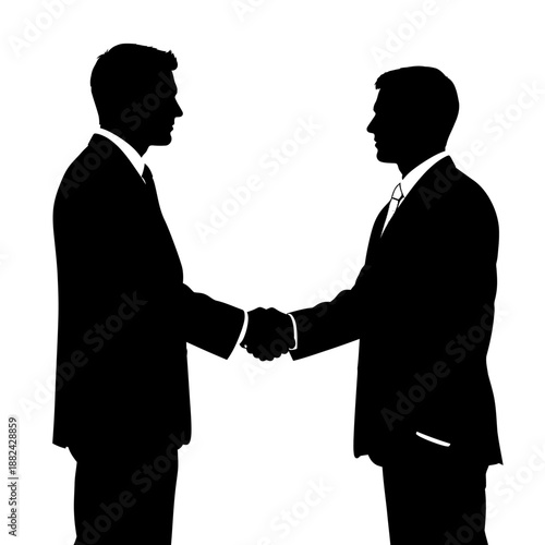Two businessmen shaking hands in a professional greeting.