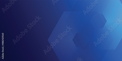 Abstract Blue Hexagon Pattern Background With Geometric Lines For Tech And Design Projects eps10