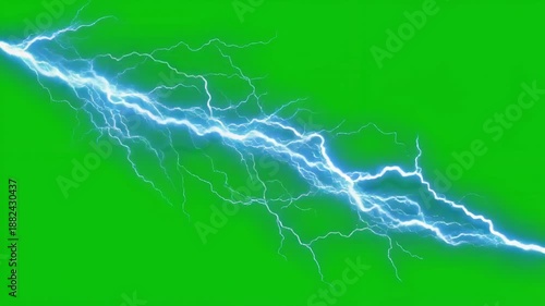 Wallpaper Mural Vibrant electric lightning bolts on a bright green background for dynamic visuals Torontodigital.ca