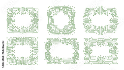 Collection of ornate square frames with intricate designs and patterns