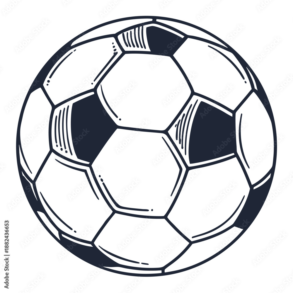 Obraz premium Football Soccer Ball Flat Vector Icon