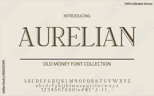 AURELIAN is a distinguished old money sans serif font built on balance, restraint, and heritage clarity. Its clean letterforms suit luxury branding, editorial design, corporate identity, upscale packa