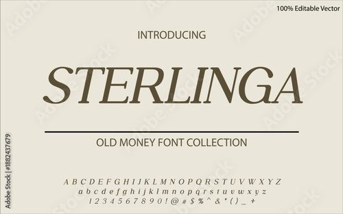 STERLINGA is a distinguished old money sans serif font built on balance, restraint, and heritage clarity. Its clean letterforms suit luxury branding, editorial design, corporate identity, upscale pack