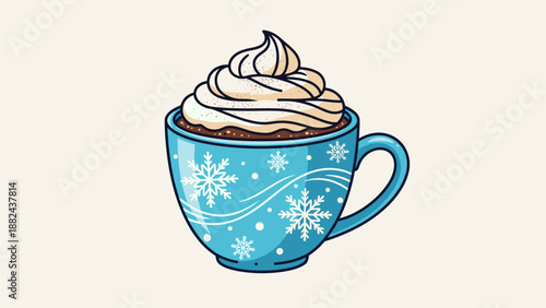 Winter Warmth: A Festive Mug of Hot Chocolate with Whipped Cream