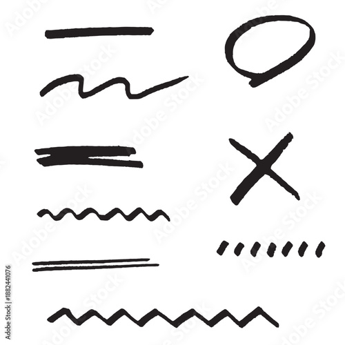 A set of practical hand-drawn borders in pale pink/淡いピンク色の手描きあしらい素材セット