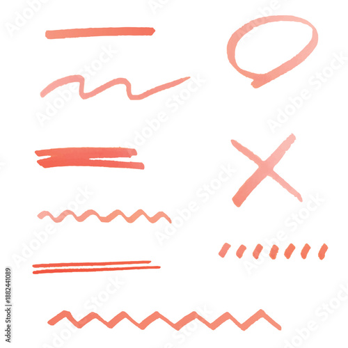 Simple and practical hand-drawn line illustration set/シンプルな手描き罫線のあしらい素材セット