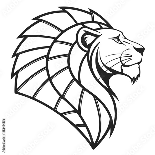 Lion Head Flat Vector Icon