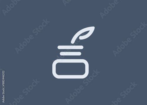 Abstract inkpot logo for writing, creativity, or literary branding.