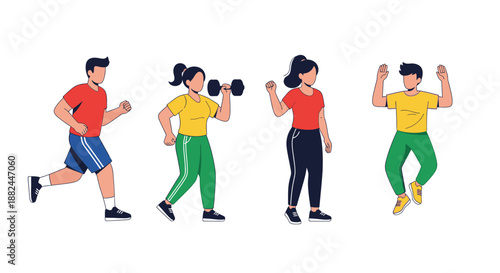 People Engaging in Various Fitness Activities and Exercises Together