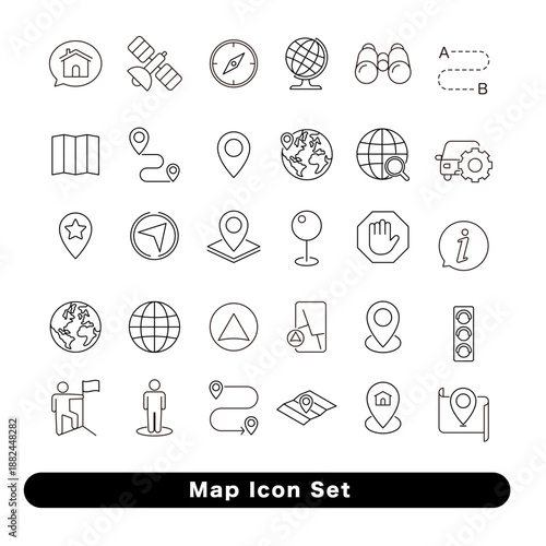 マップ・地図アイコンセット: ナビ・位置情報・GPS素材