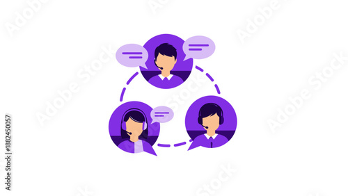 Customer service team collaboration in a call center environment.