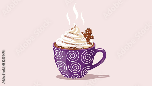 Festive Hot Chocolate: Holiday Treat Illustration