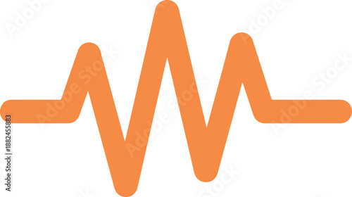 Orange pulse line graphic showing heart rate and medical health monitoring, a modern diagnostic symbol.