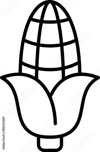 Black corn icon - outline