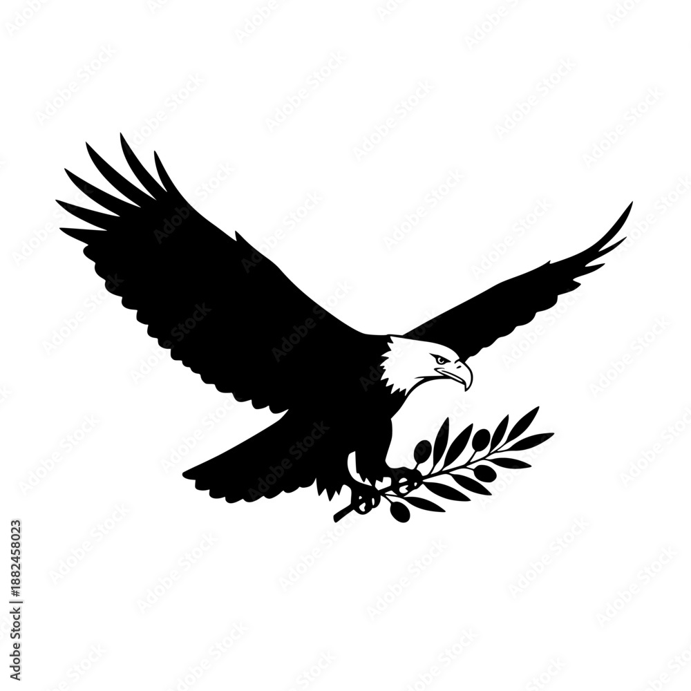 Obraz premium eagle olive branch peace vector