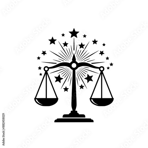 scales of justice with stars equality vector