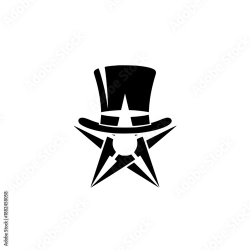 presidential top hat forming star leadership vector