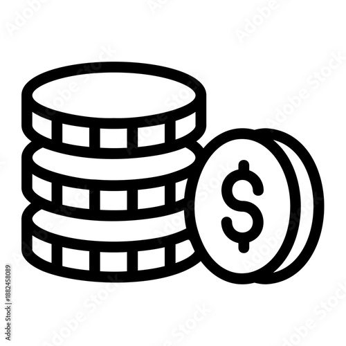 Coin pile Line Icon