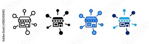 franchise icon set multiple style collection