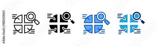 swot analysis icon set multiple style collection
