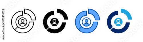 market segementation icon set multiple style collection