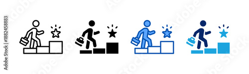 career icon set multiple style collection