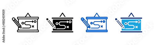 strategy planning icon set multiple style collection